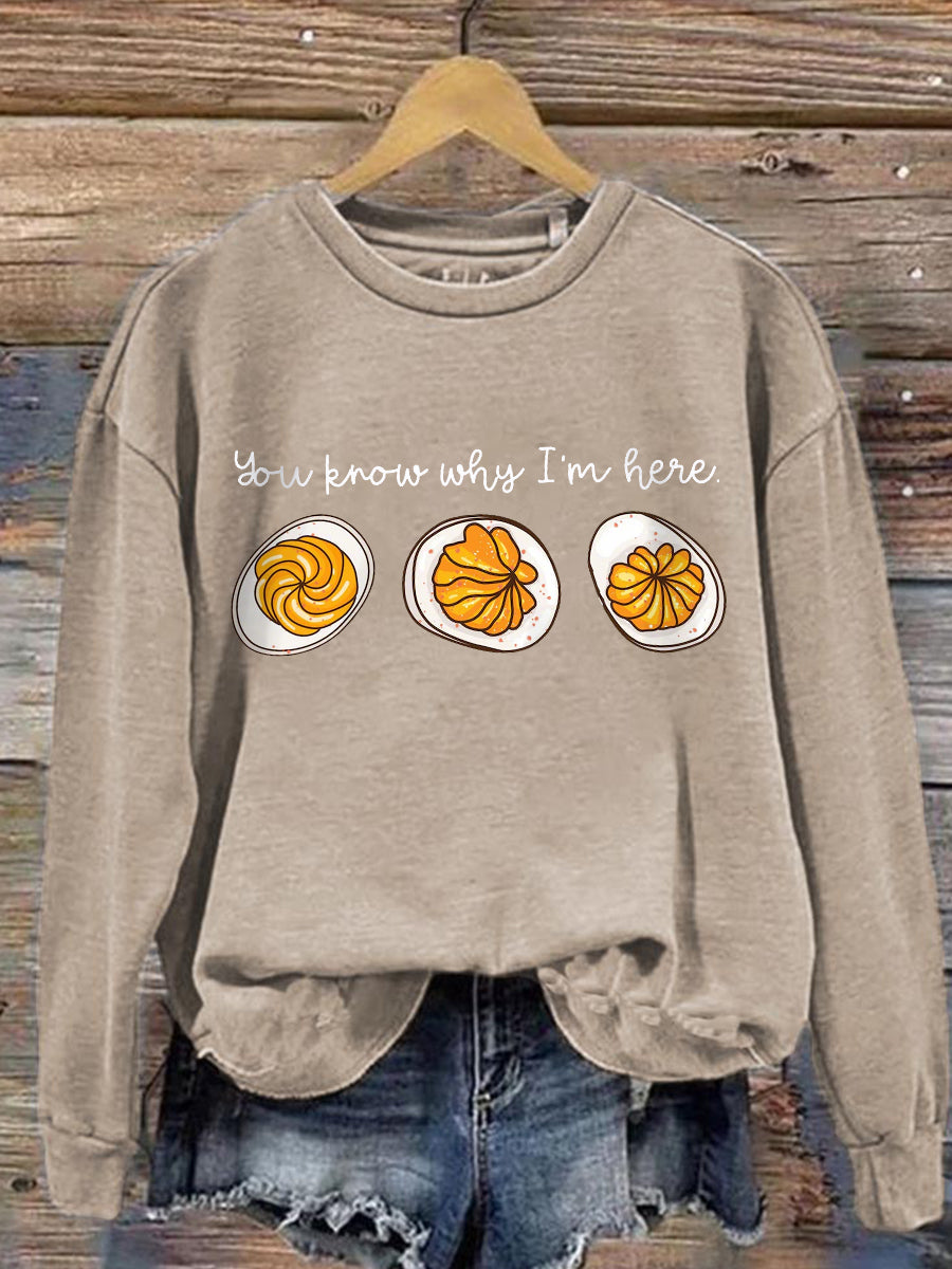 Crew Neck Pie Graphic Sweatshirt 7