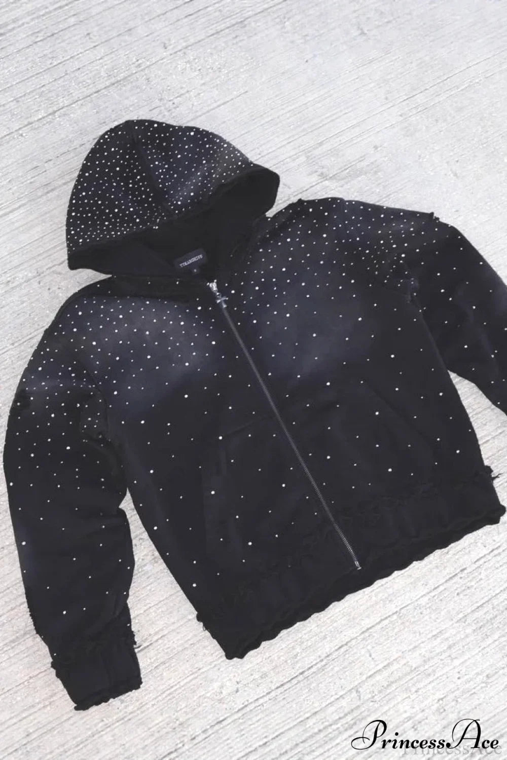 Starry Sky Print  Hip-Hop Zip Hoodie