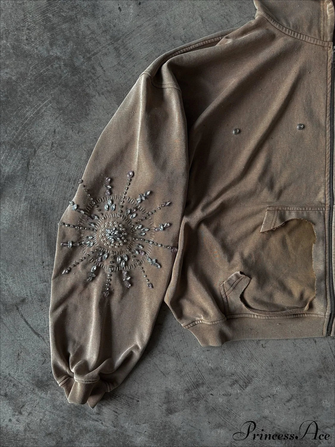 Streetwear Niche Design Relaxed Zip Hoodie