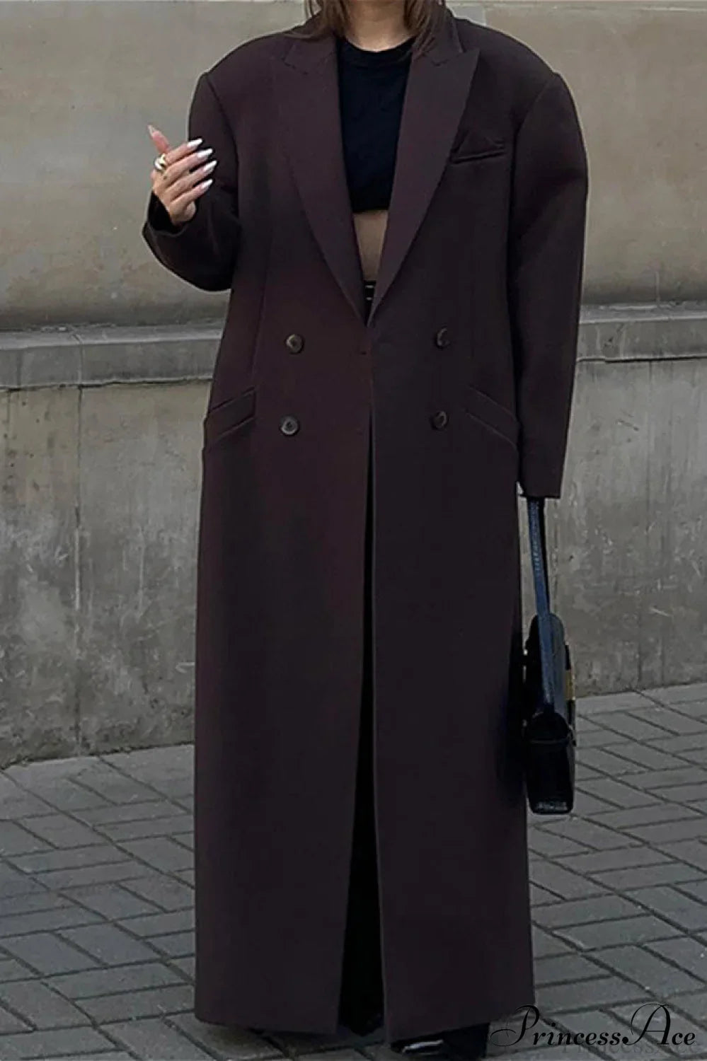 Elegant Striped Long Collared Trench Overcoat for Sophistication