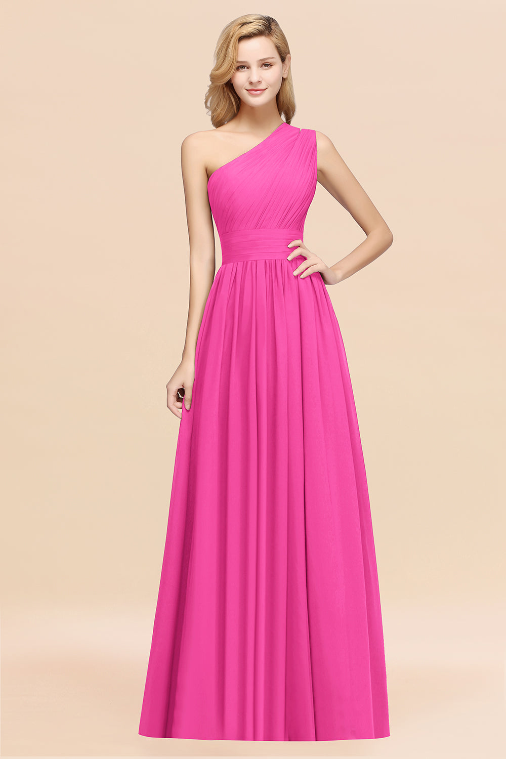 Stylish One-shoulder Sleeveless Long Junior Bridesmaid dresses Affordable - Fashionpara