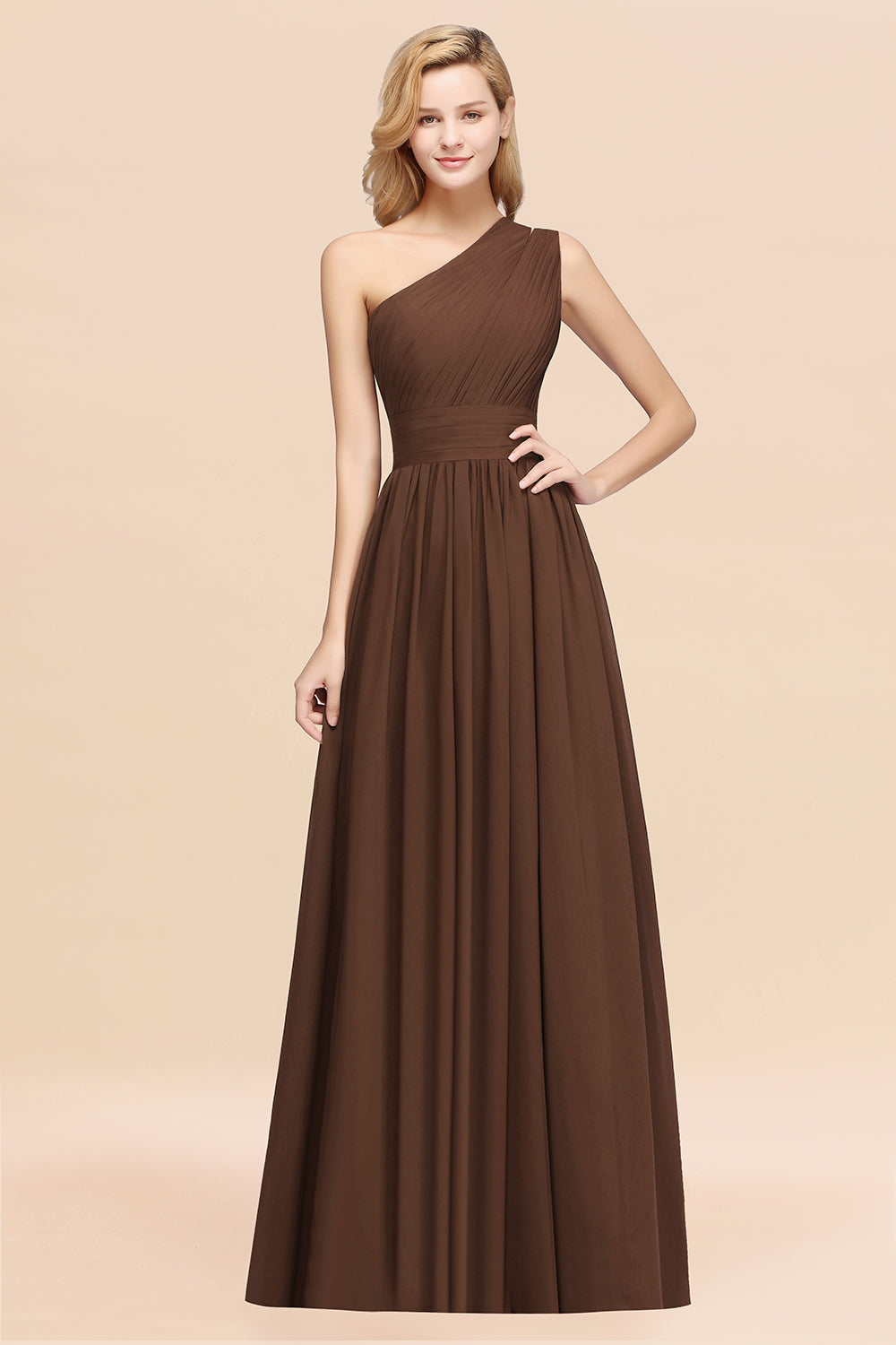 Stylish One-shoulder Sleeveless Long Junior Bridesmaid dresses Affordable - Fashionpara