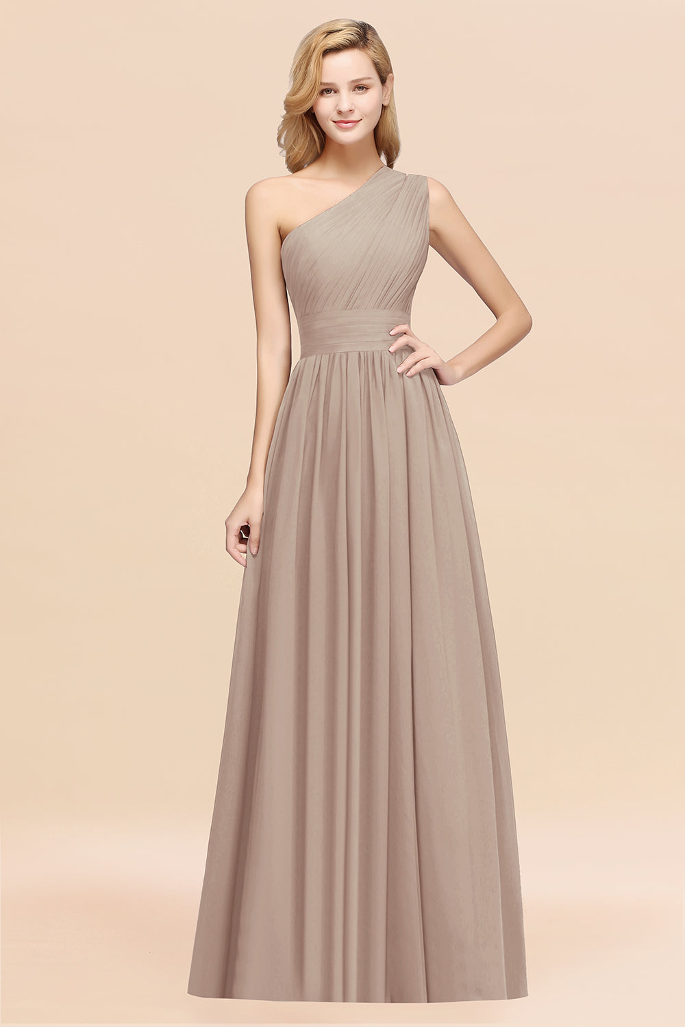 Stylish One-shoulder Sleeveless Long Junior Bridesmaid dresses Affordable - Fashionpara