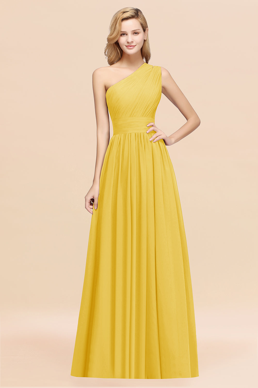Stylish One-shoulder Sleeveless Long Junior Bridesmaid dresses Affordable - Fashionpara