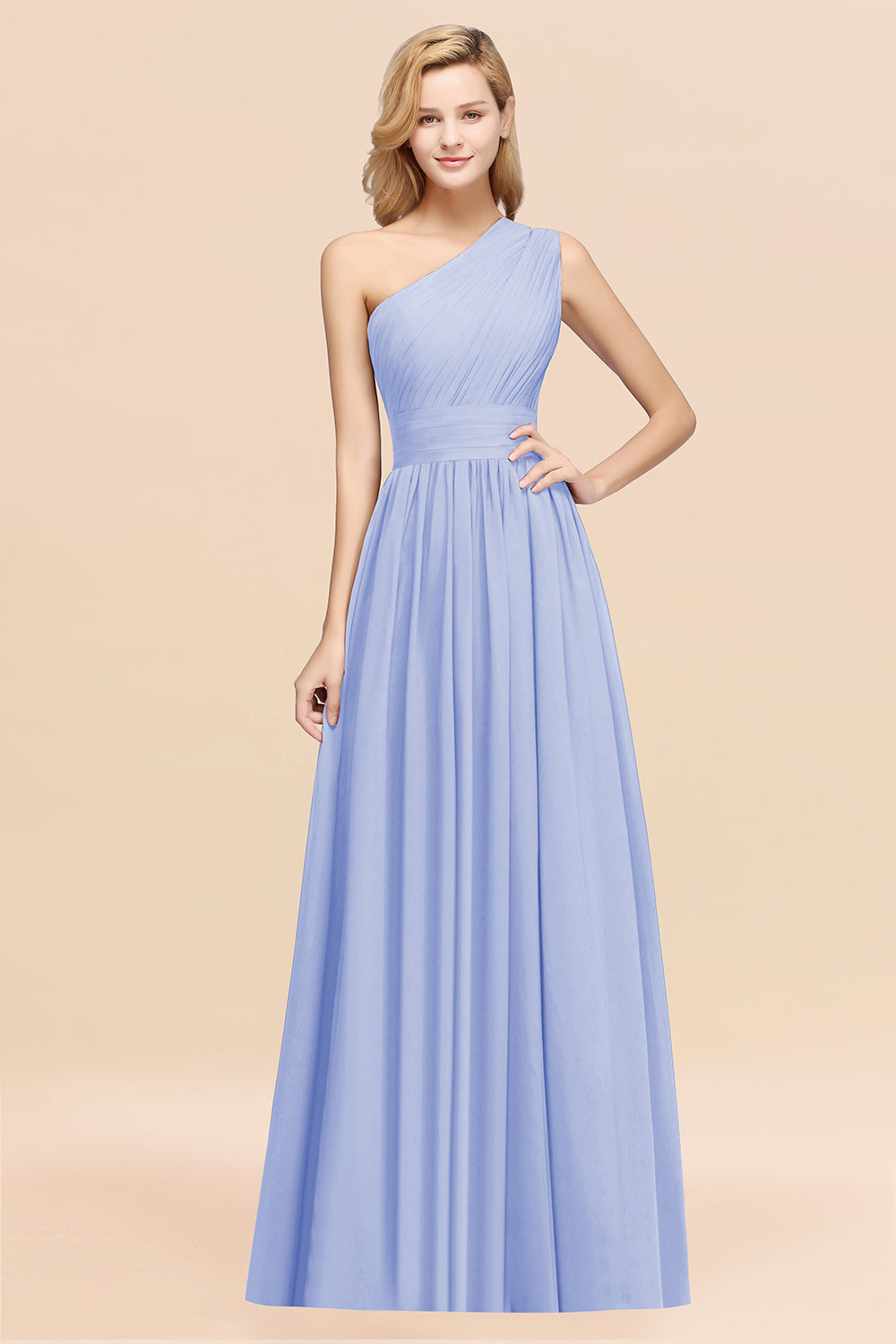 Stylish One-shoulder Sleeveless Long Junior Bridesmaid dresses Affordable - Fashionpara