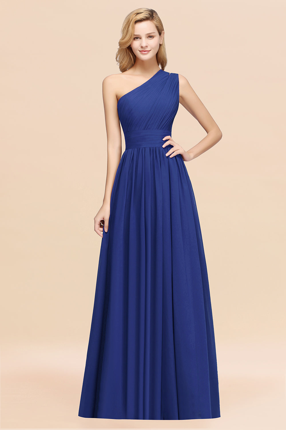 Stylish One-shoulder Sleeveless Long Junior Bridesmaid dresses Affordable - Fashionpara