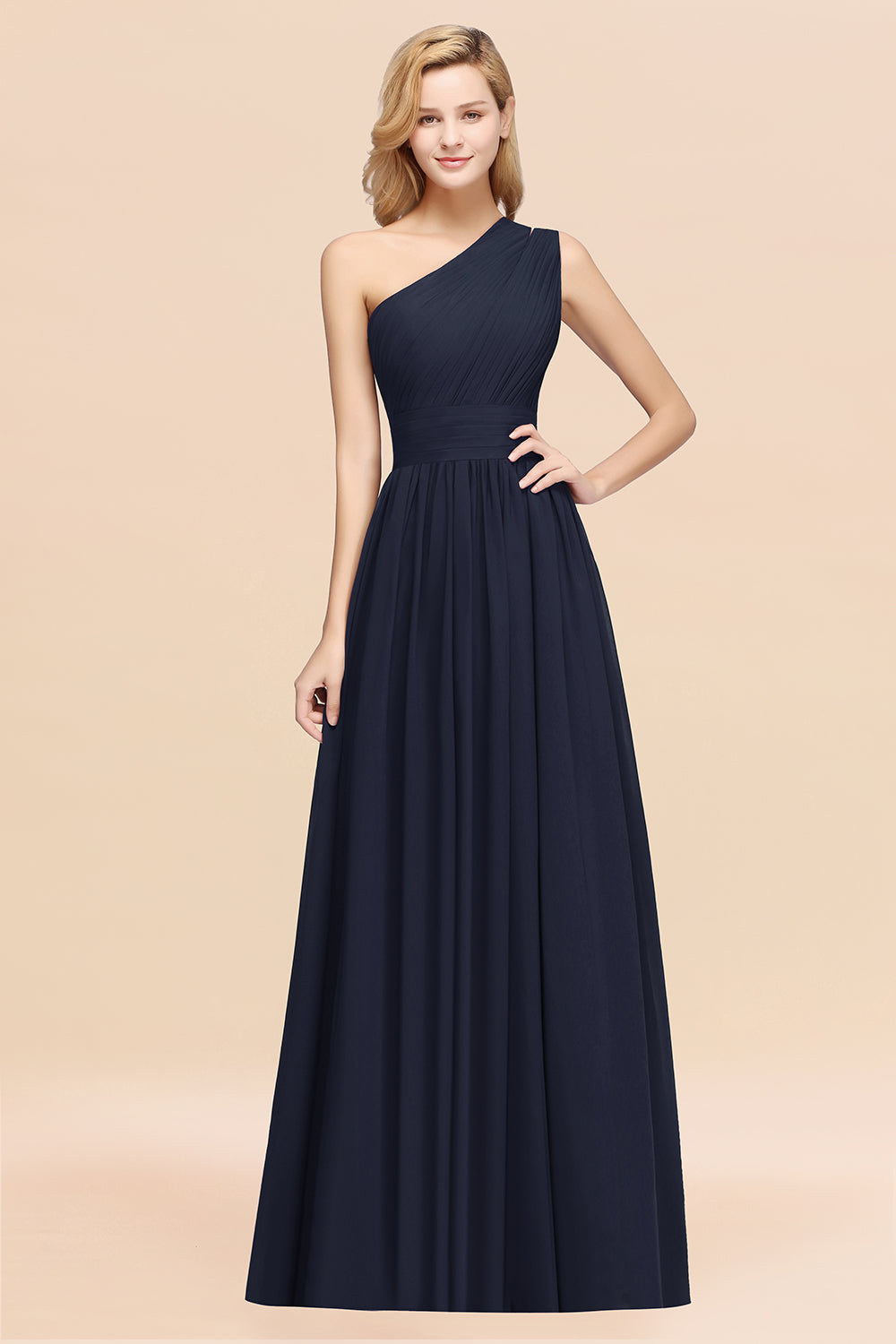 Stylish One-shoulder Sleeveless Long Junior Bridesmaid dresses Affordable - Fashionpara