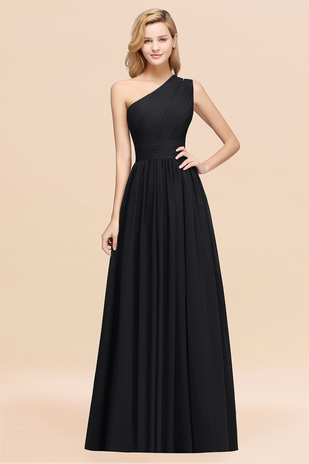 Stylish One-shoulder Sleeveless Long Junior Bridesmaid dresses Affordable - Fashionpara