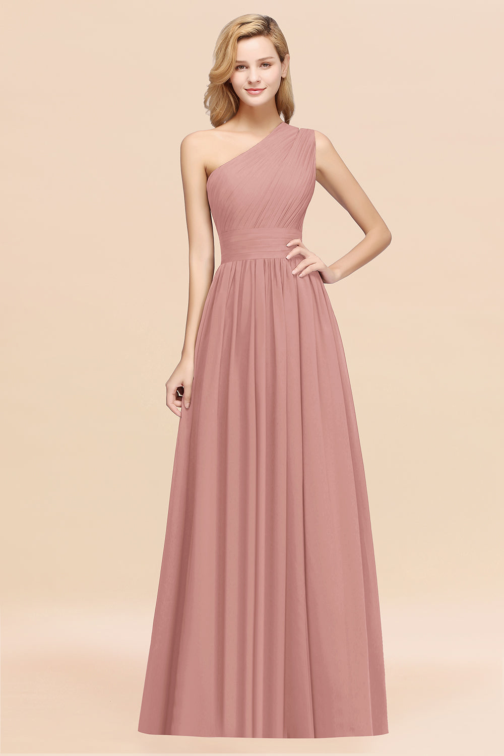 Stylish One-shoulder Sleeveless Long Junior Bridesmaid dresses Affordable - Fashionpara