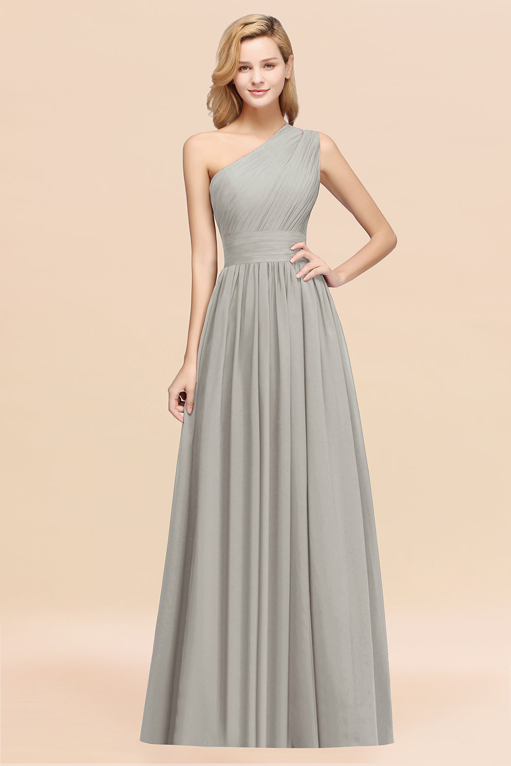 Stylish One-shoulder Sleeveless Long Junior Bridesmaid dresses Affordable - Fashionpara