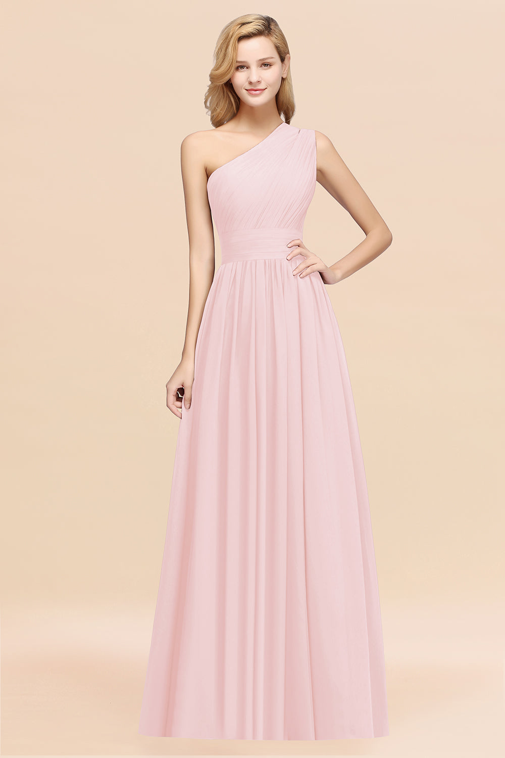 Stylish One-shoulder Sleeveless Long Junior Bridesmaid dresses Affordable - Fashionpara