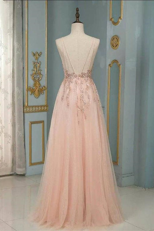 Stylish Spaghetti Straps V-Neck Floral Lace Evening Maxi Dress Tulle Sleeveless Prom Swing Dress