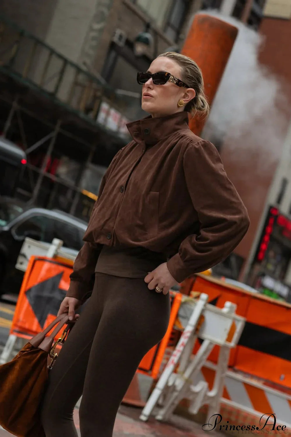 Elegant Long Sleeve Suede Cardigan for Sophisticated Style