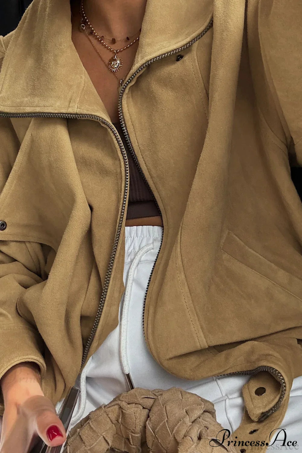 Stylish PrincessAce Suede Jacket for Effortless Elegance