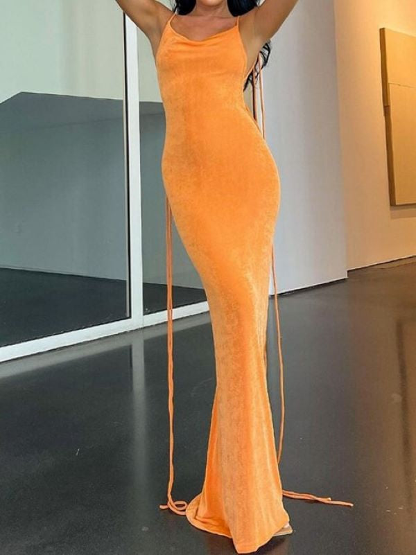 Lace Up Slim Dress