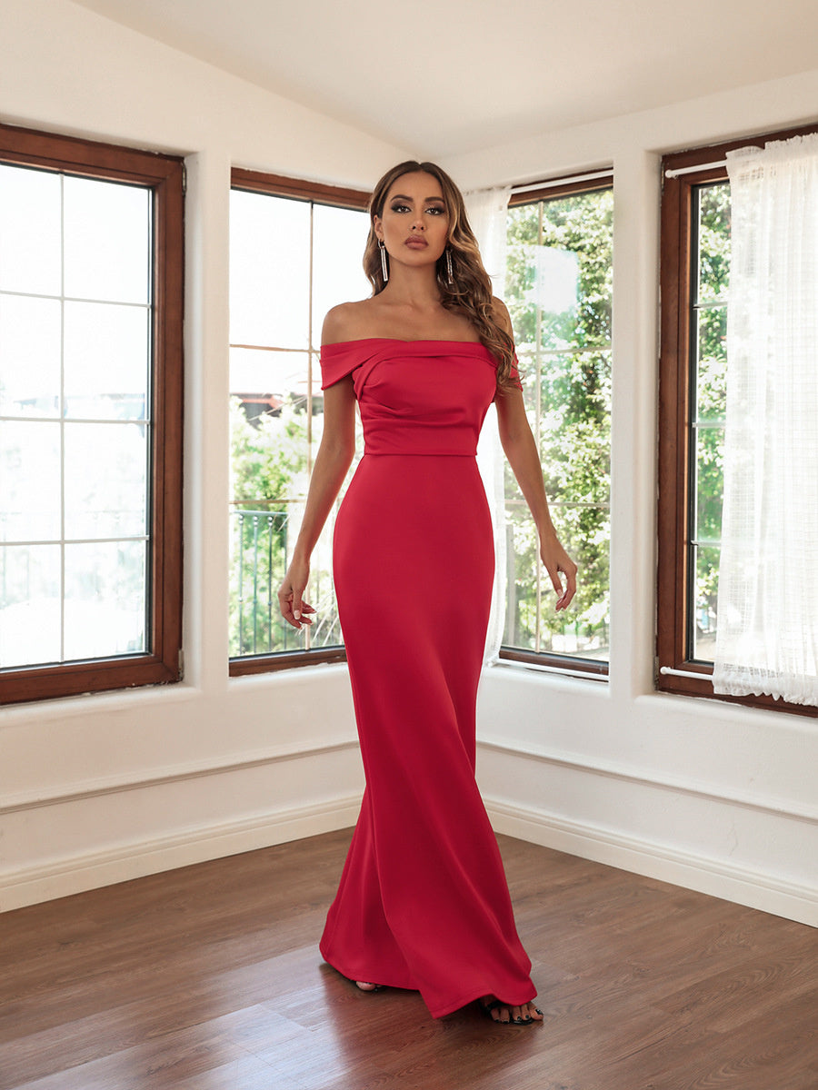 Temperament Tube Top Sexy Trailing Evening Dress - Fashionpara