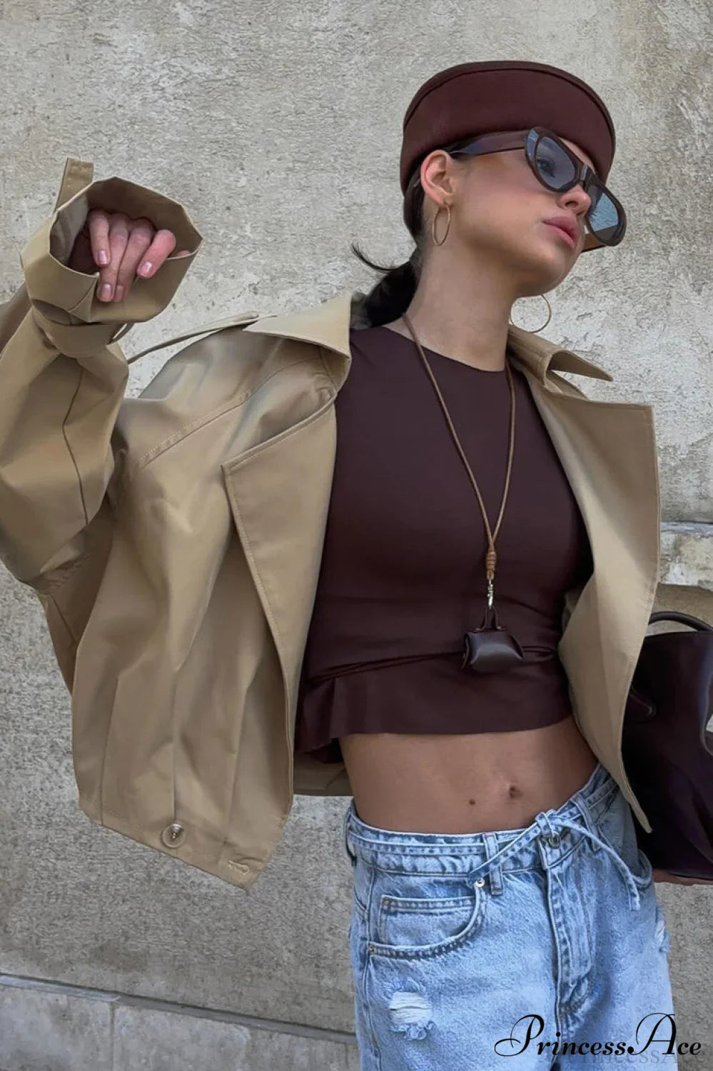 Elegant Loose Short Trench Coat for Effortless Style