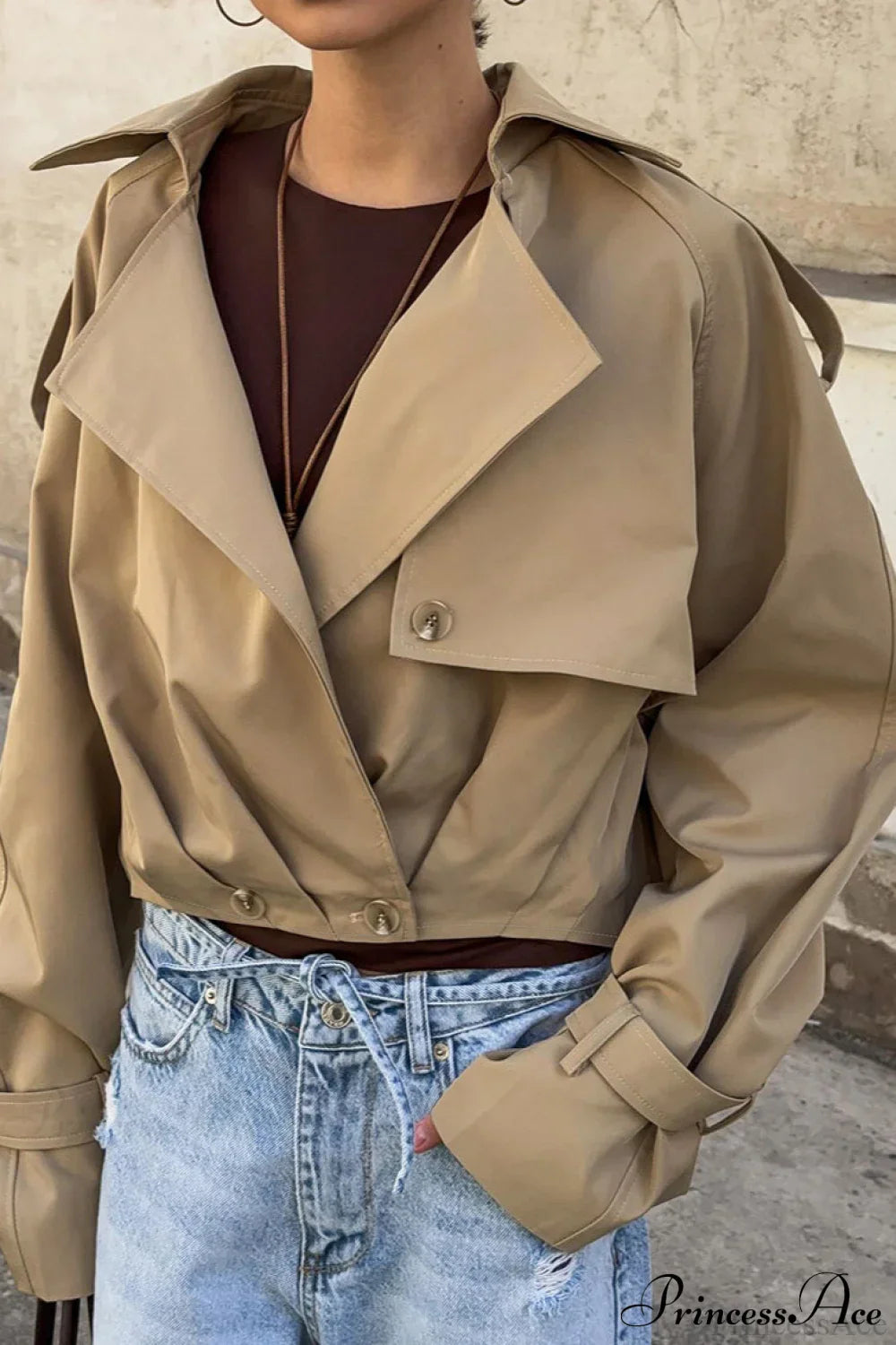 Elegant Loose Short Trench Coat for Effortless Style