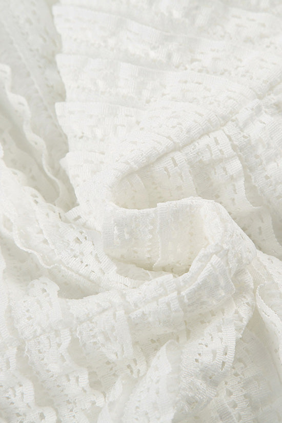 Sweet Bow Trim Low Rise Lace Tiered Ruffle Booty Micro Bloomer Shorts - Fashionpara