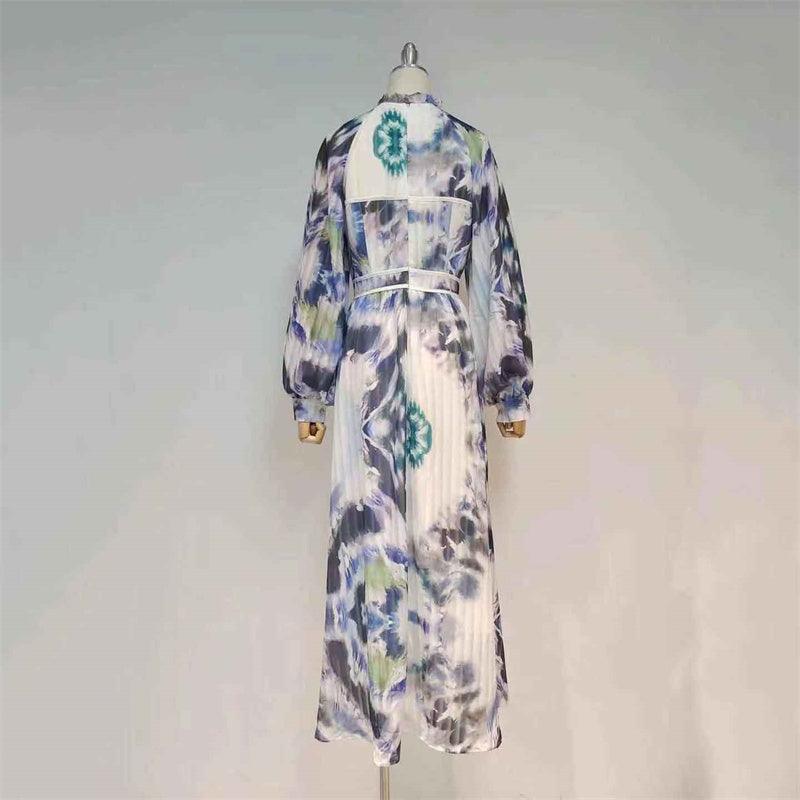 KittenAlarm - Talitha Tie-dye Poet Sleeves Maxi Dress