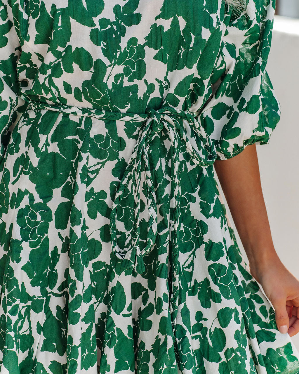 Floral Print Puff Sleeve Tiered Mini Dress