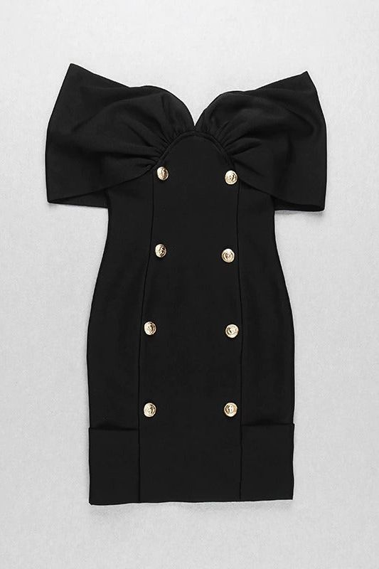 Tanya Bandage Mini Dress - Classic Black - Fashionpara
