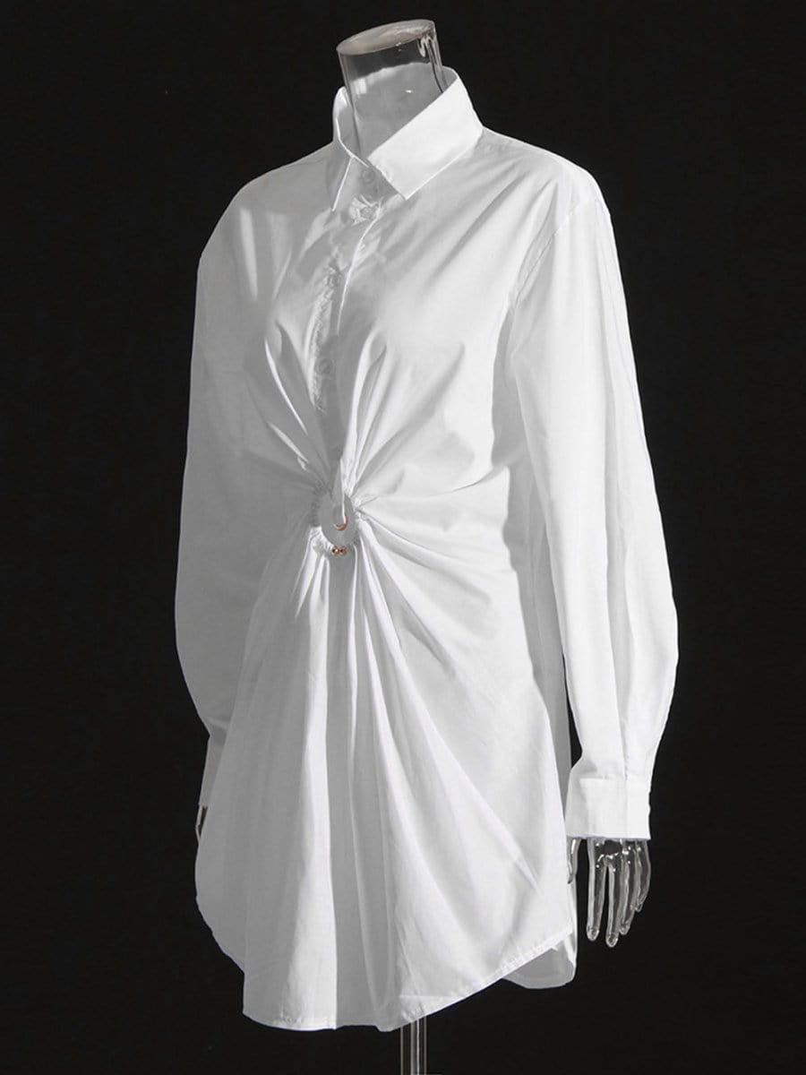 Button Mini Dress - Fashionpara