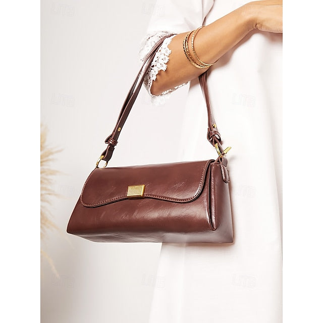 Daily Shopping Office Leather Tote Baguette Bag PU