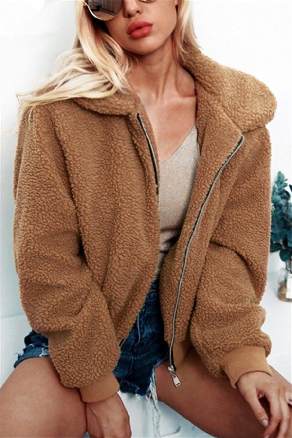 Furry Faux Fur Teddy Bear Jacket for Cozy Winter Style