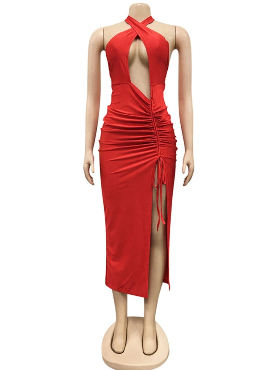 Backless Maxi Dress - Fashionpara