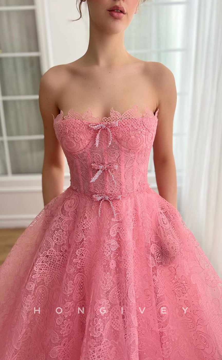 L2748 - Tulle A-Line Sweetheart Strapless With Pockets Party Prom Evening Dress - Fashionpara