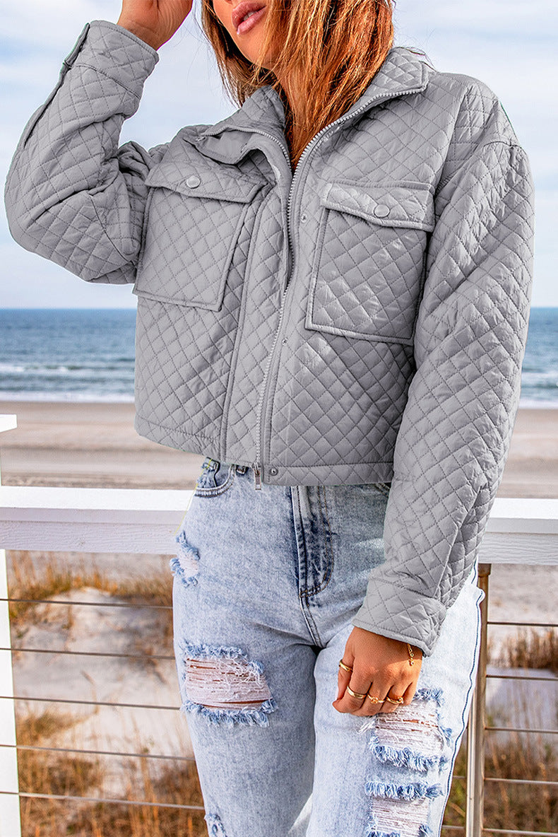 Cropped Quilted Jacket for Stylish Layering in Any Season