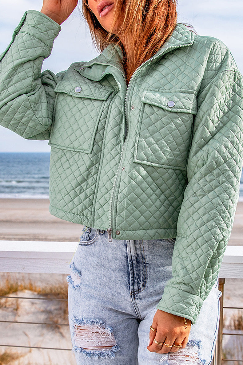 Cropped Quilted Jacket for Stylish Layering in Any Season