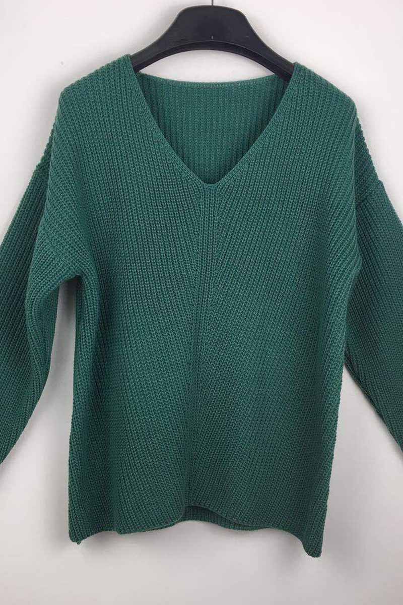 Florcoo V-neck Knitted Sweater - Stylish Comfort for All