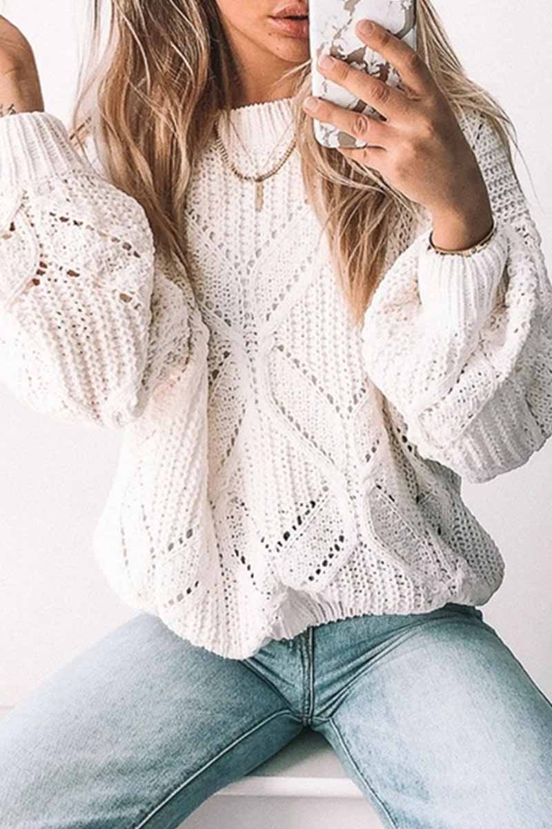 FLorcoo Cozy Loose Fit Round Neck Knitted Sweater for All