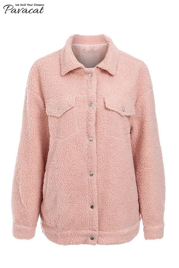 Luxurious Lamb Wool Fur Coat for Trendy Winter Style