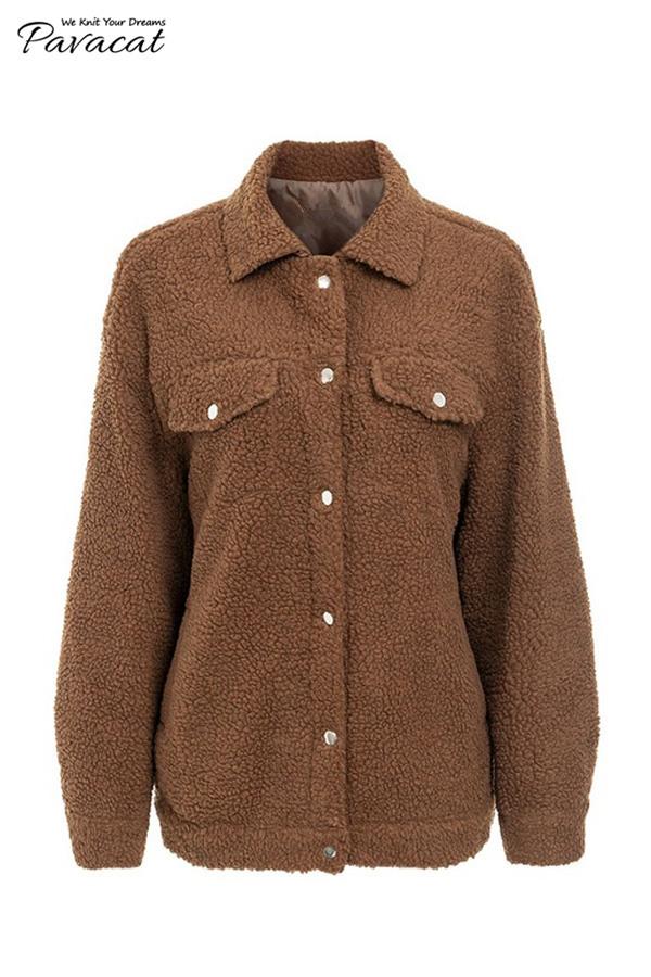 Luxurious Lamb Wool Fur Coat for Trendy Winter Style