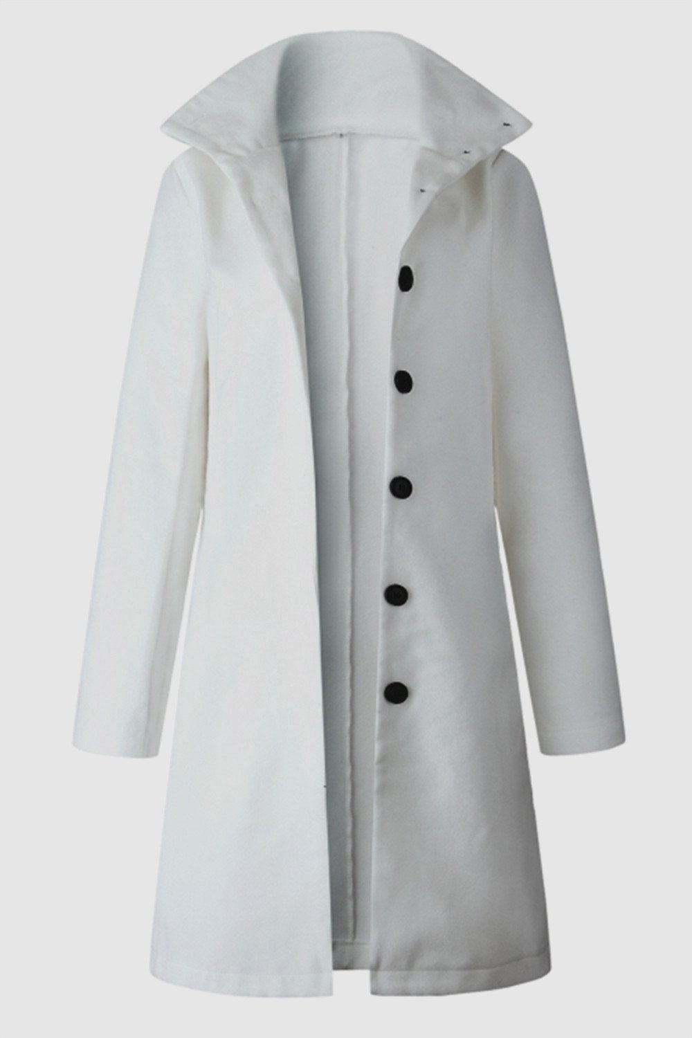 Elegant Turn-Down Collar Single Breasted Coat for All Occasions
