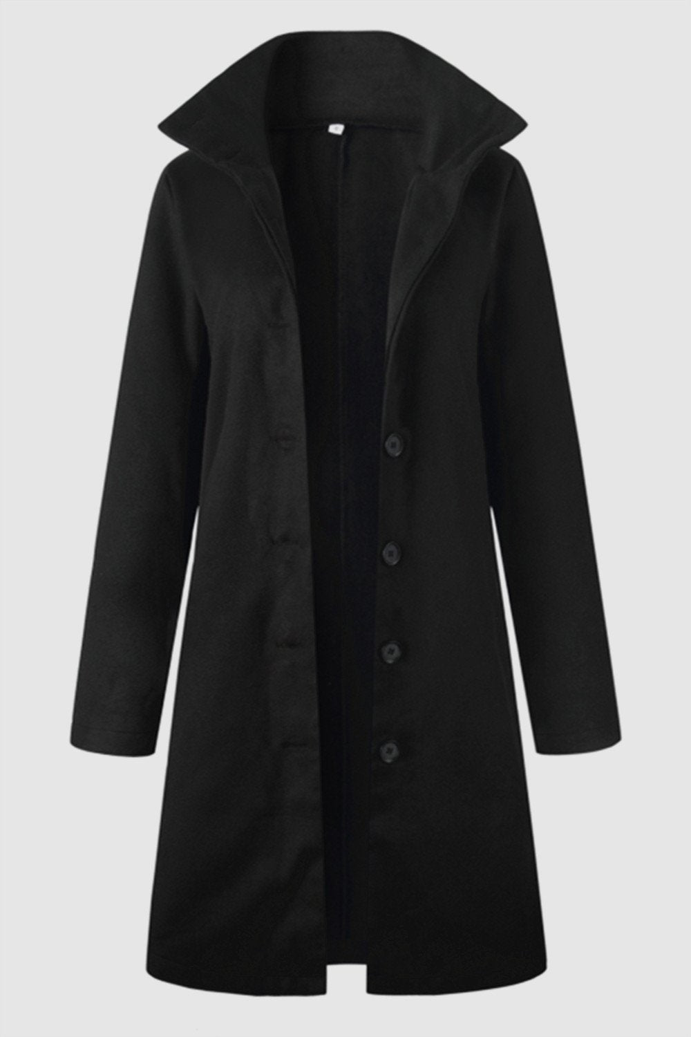 RadyRin Elegant Turn-Down Collar Single Breasted Coat