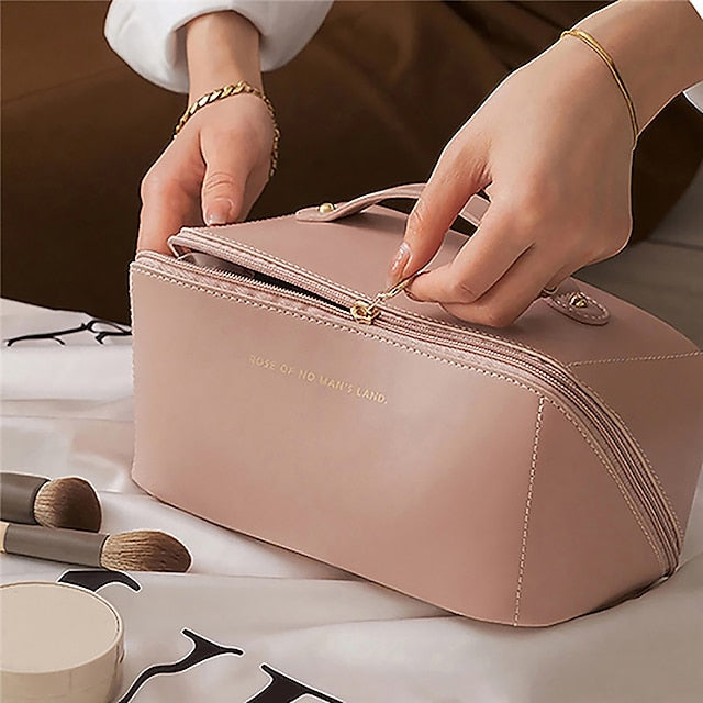 Cosmetic Makeup Handbag Leather PU Bag Travel