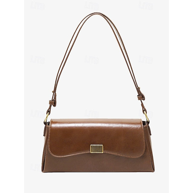 Daily Shopping Office Leather Tote Baguette Bag PU