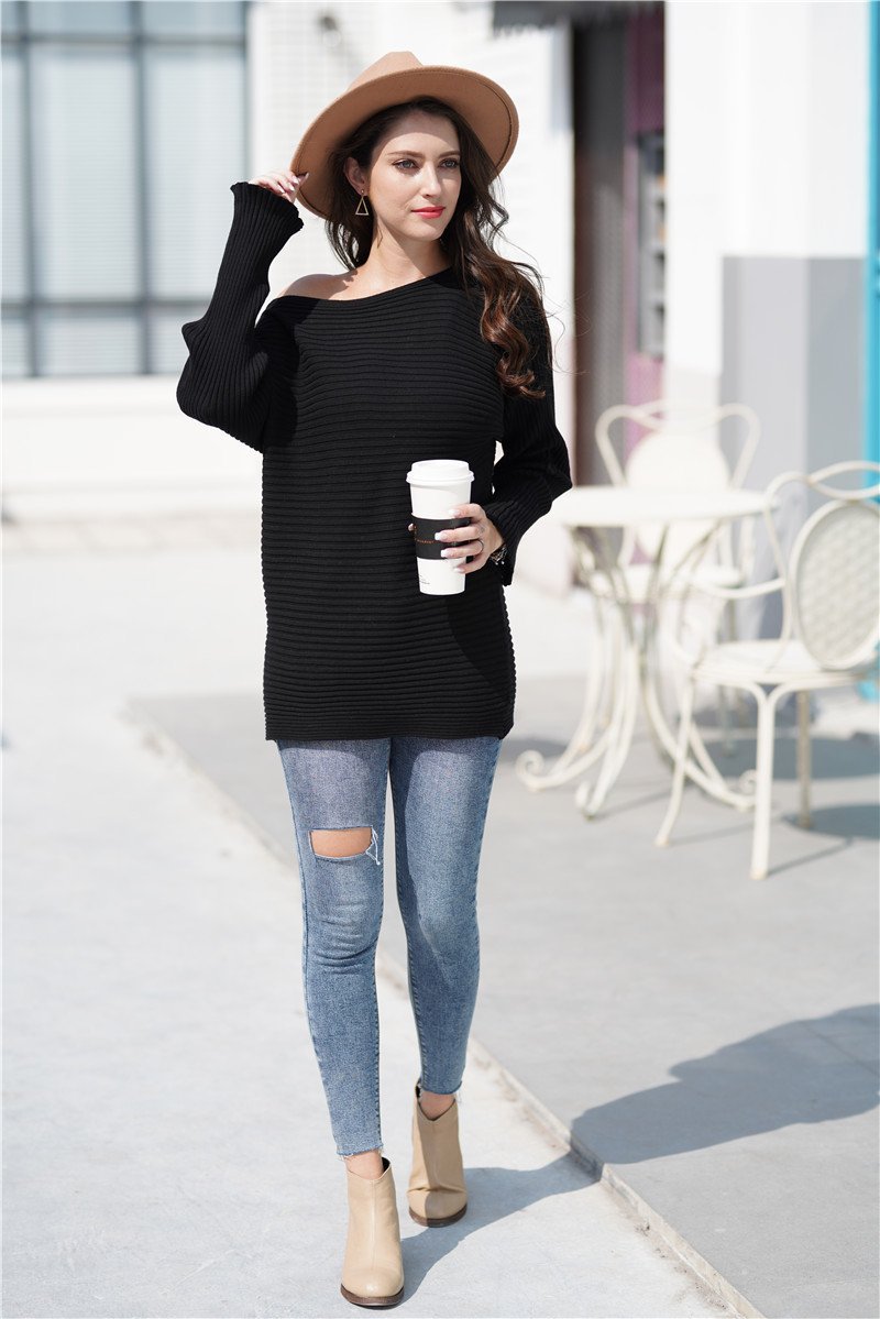 RadyRin Under The Weather Black Knit Sweater for Comfort