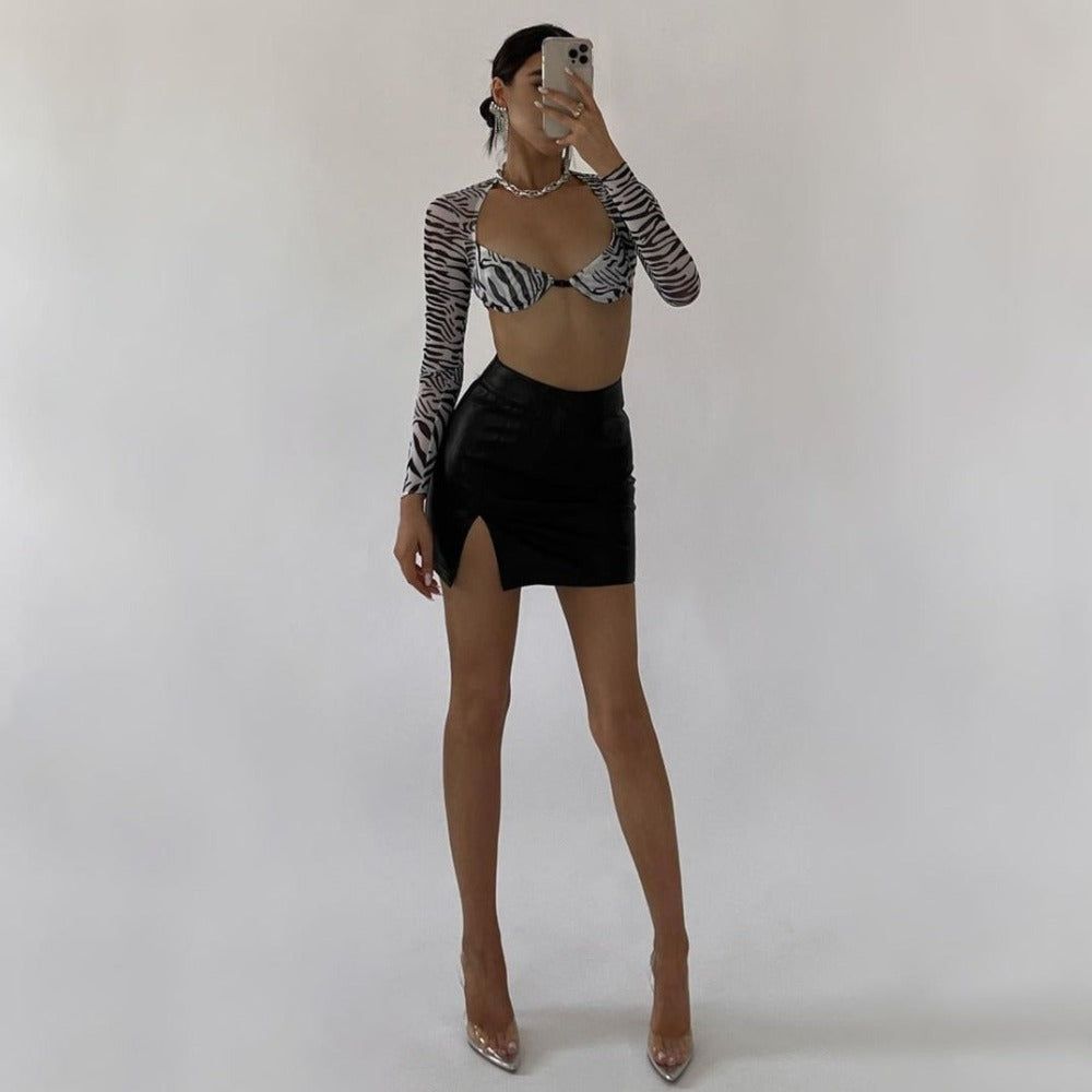 Katie Sexy Mesh Crop Top