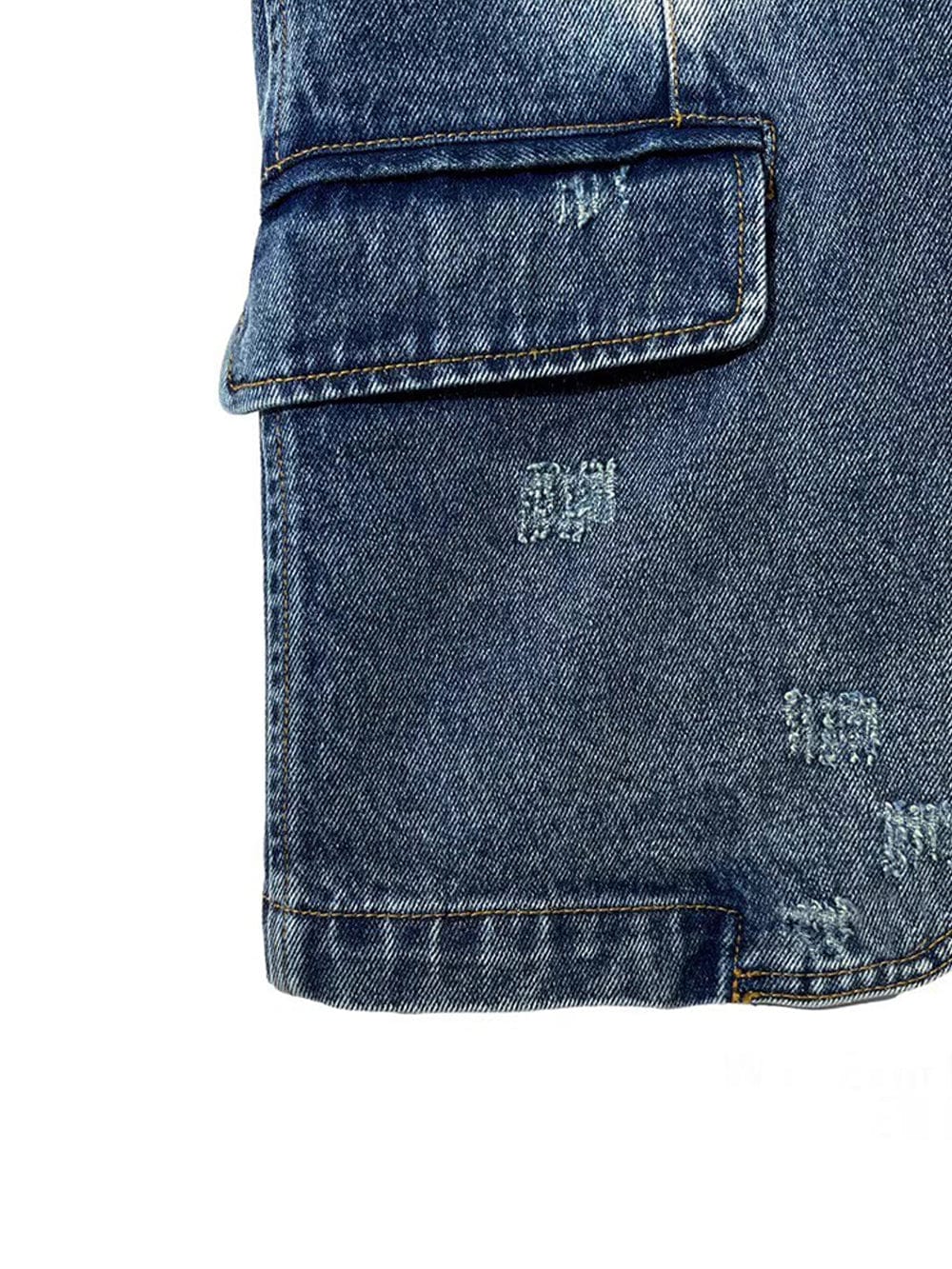 Applique Denim Blazer - Fashionpara