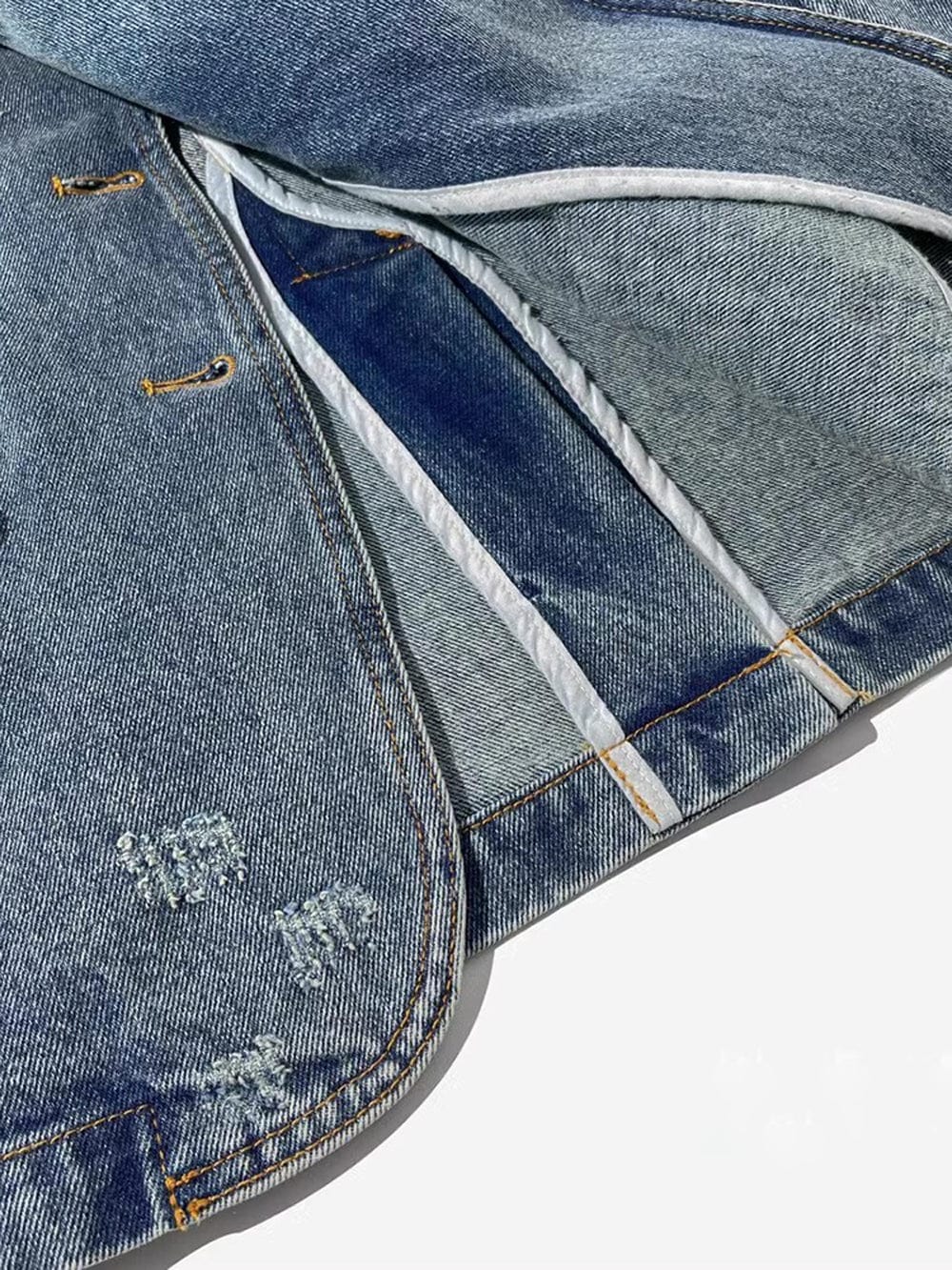 Applique Denim Blazer - Fashionpara