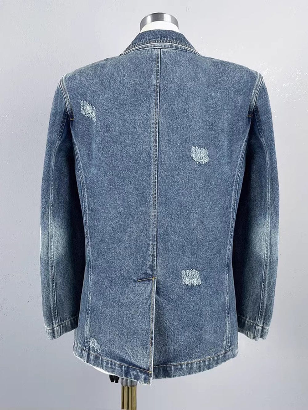 Applique Denim Blazer - Fashionpara