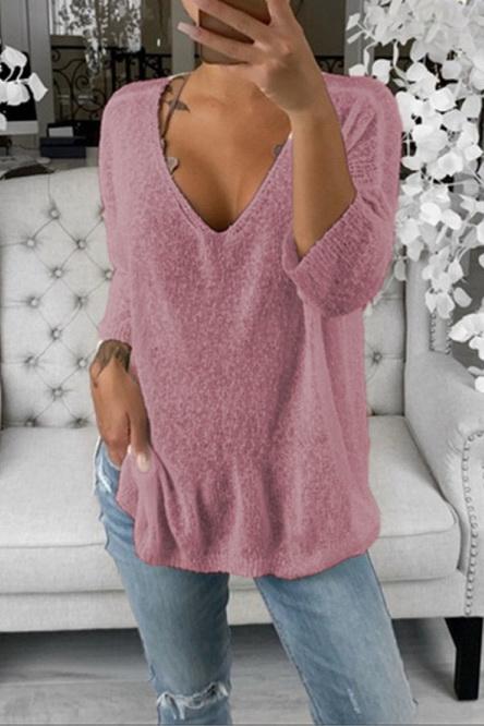 RadyRin V Neck Casual Sweater for Effortless Everyday Style