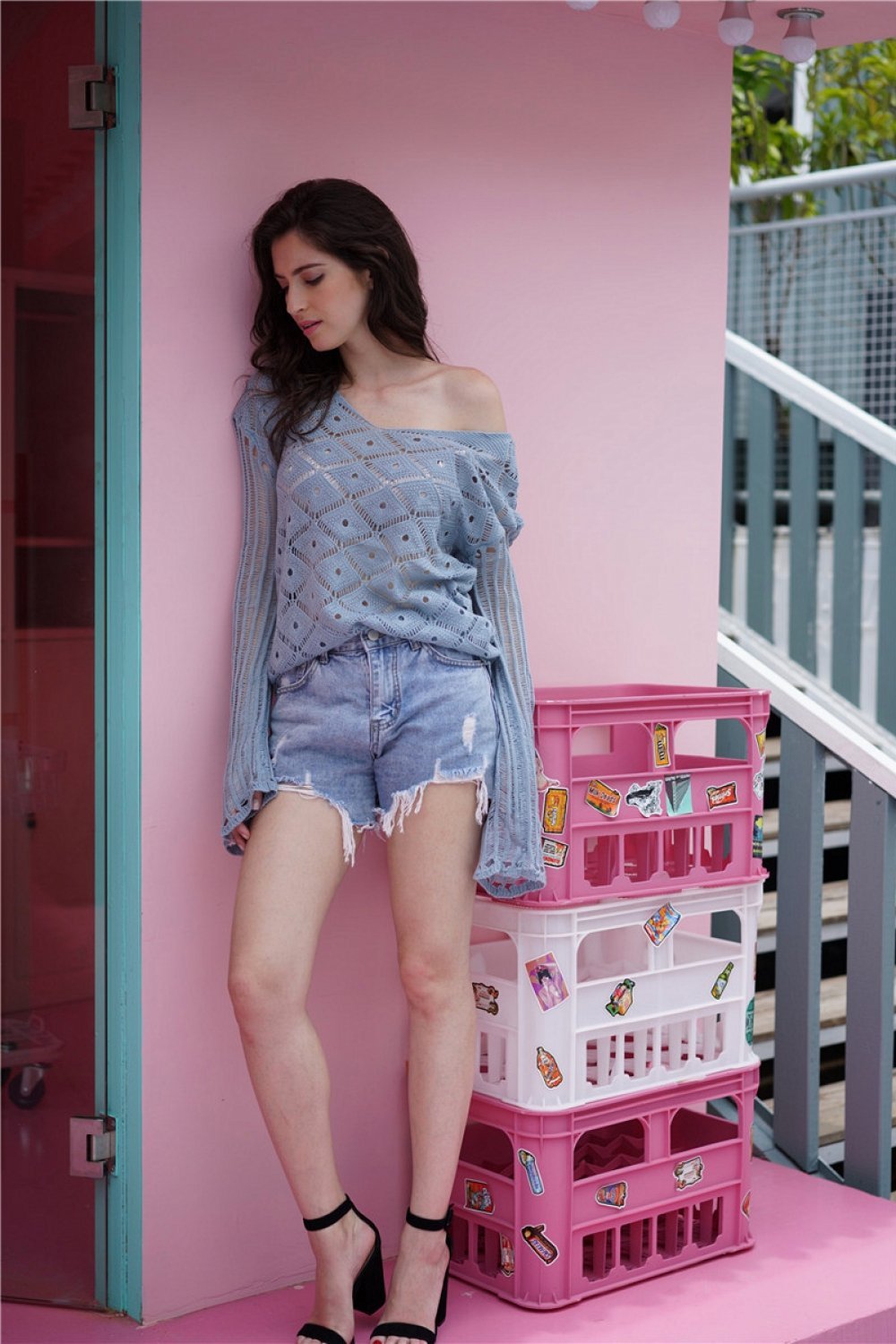 RadyRin Women's V Neck Hollow Out Sweater for Stylish Comfort