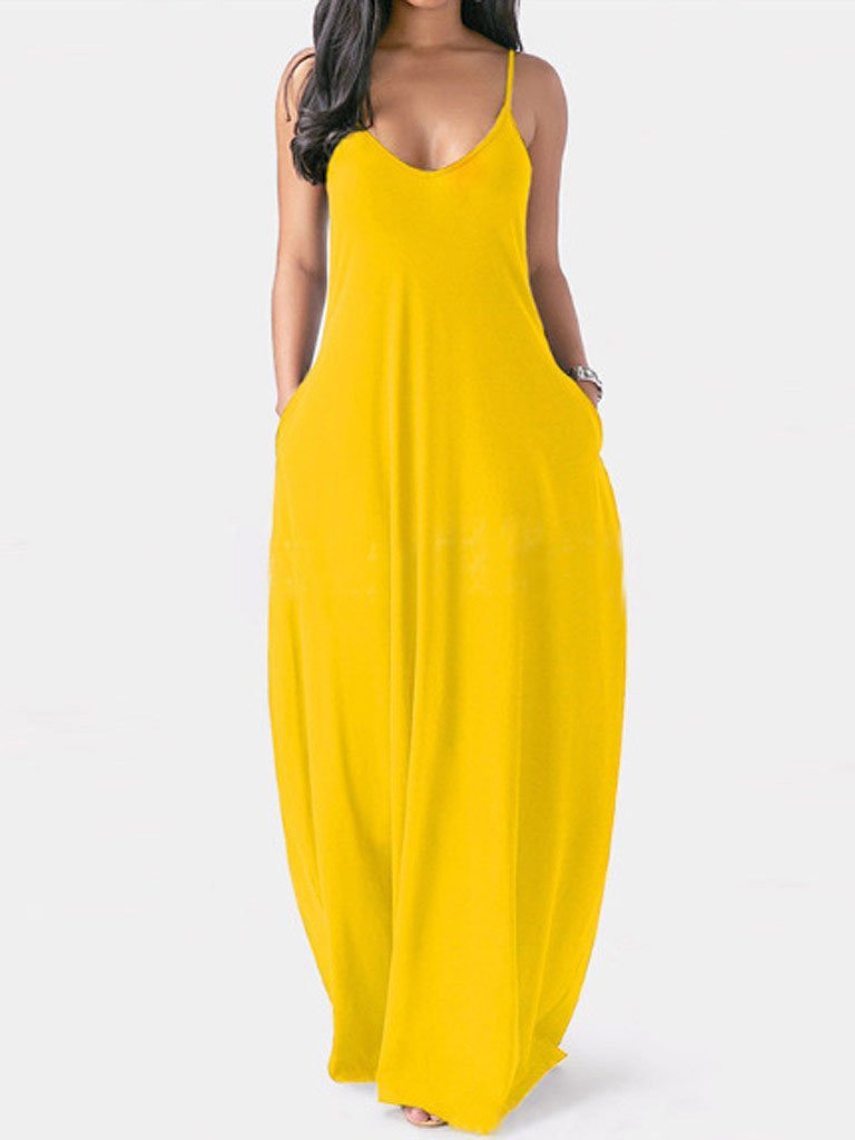 V-Neck Sleeveless Pocket Maxi Dress 5