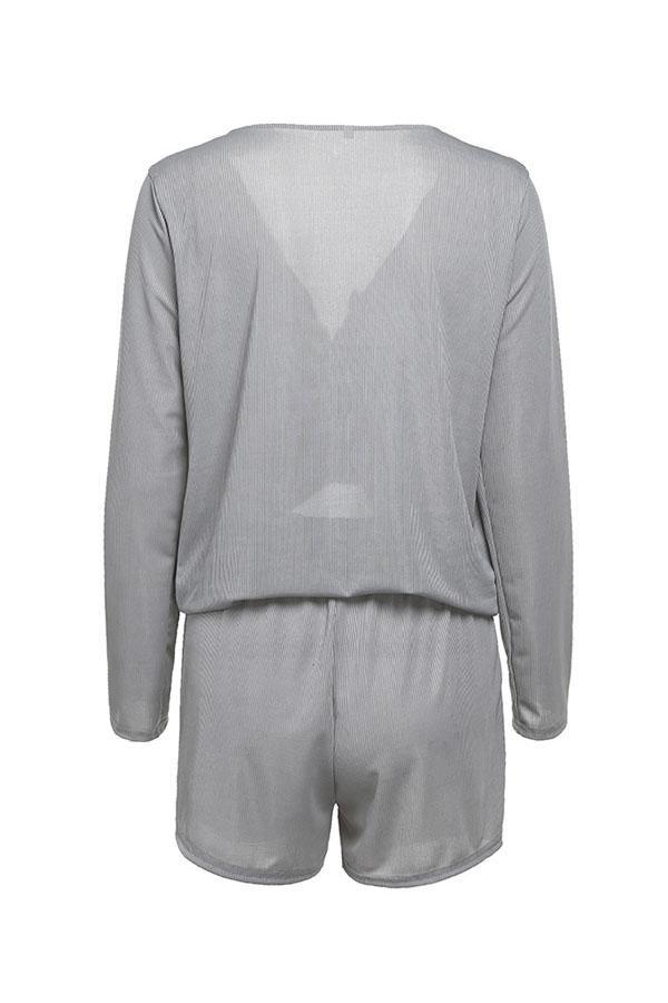 V Neck Top And Shorts Set